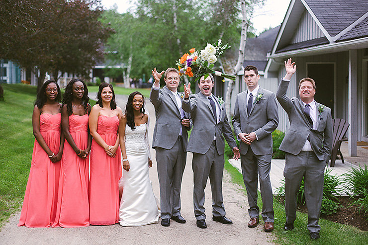 bride with 2 bridesmaids